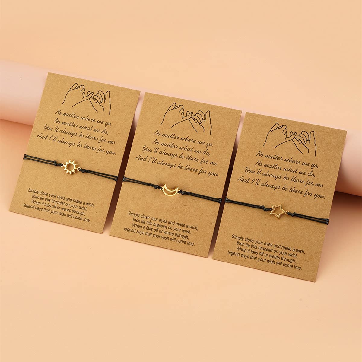 LUODAN 3 pezzi Braccialetti Amicizia Braccialetti Da Coppia Di Amicizia A Lunga Distanza Promesse Braccialetti Uguali Per Le Signore Pairs Migliori Amici Madre Figlia