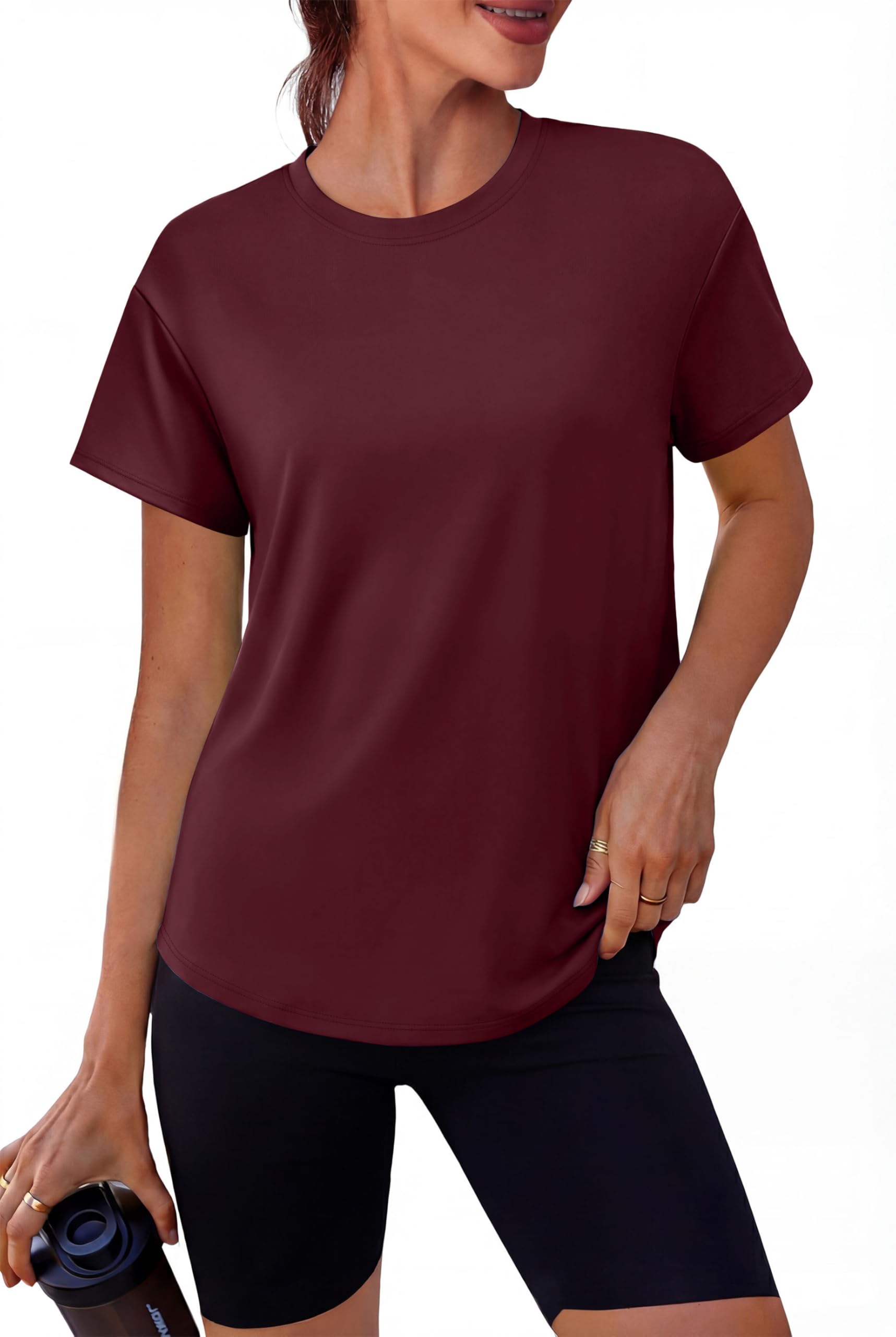 Alaroo Workout Tops for Women Short Sleeve T-Shirts Loose Fit Athletic Fitness Clothing for Gym Running Yoga Summer Tops 2026 — view 7