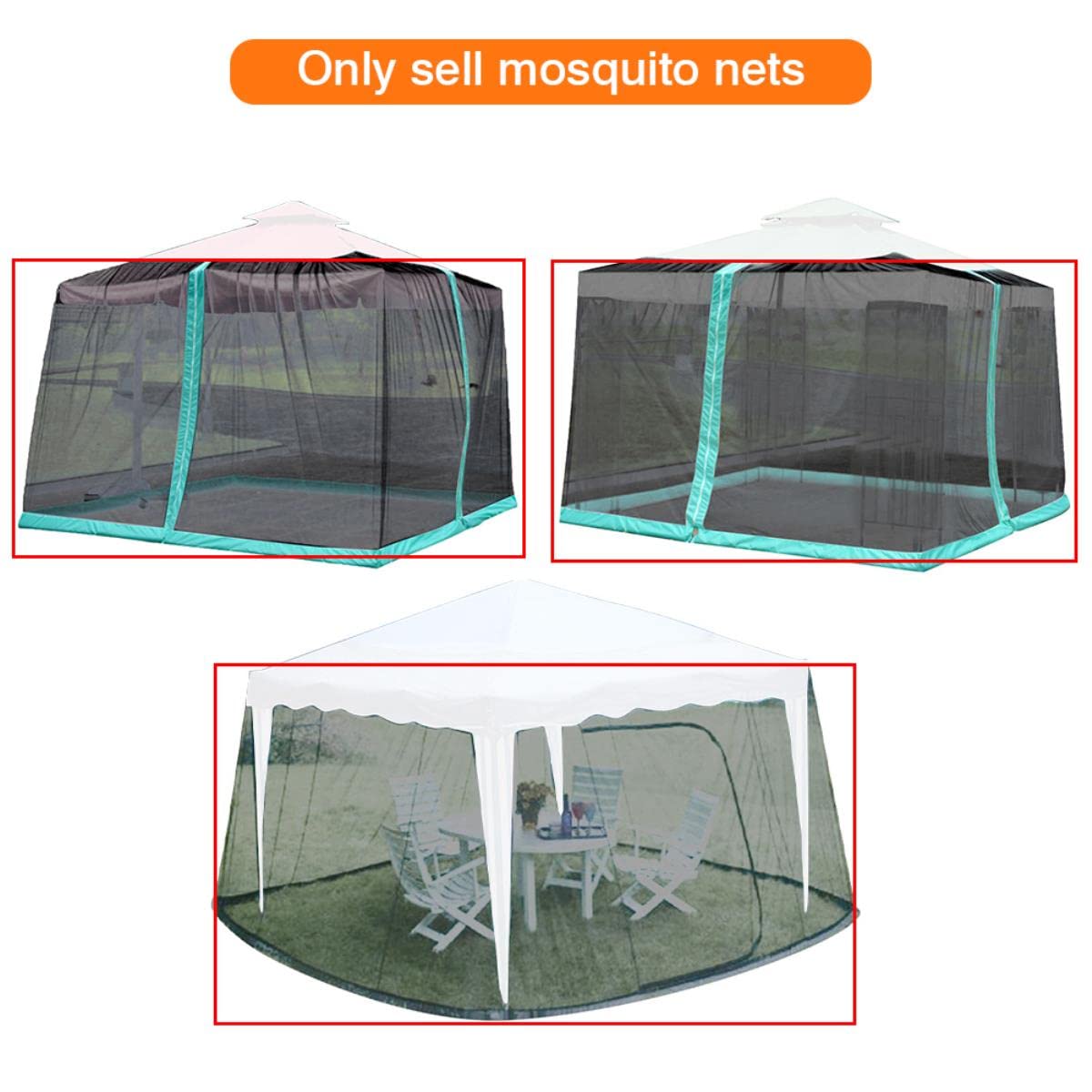 Ombrello Zanzariera Regolabile in Altezza Schermo Portatile Leggero Resistente Ai Raggi UV Stile Gazebo Zanzariera Campeggio All'aperto-300x300x230cm,Francia