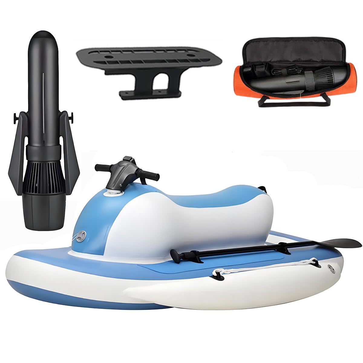 Bote Hinchable con Motor - Embarcación eléctrica para 2 Adultos, Potencia de 500W/700W, propulsor de Kayak portátil para Fiestas en la Piscina y Deportes acuáticos.