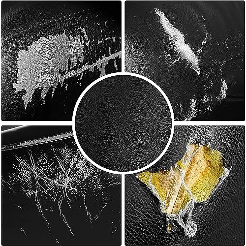 Image of TOPSELLERS BLACK Leather Repair Patch Kit with Super Strong Glue Tube - Premium Genuine Leather for Sofa, Car, Bike Seats & More