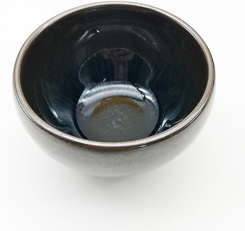 Miniatura 6 de 4.4 oz4.4fl oz Jianzhan Gaiwan - Tetera de porcelana china Kung Fu Tenmoku Gai Wan patrón de agujas azules
