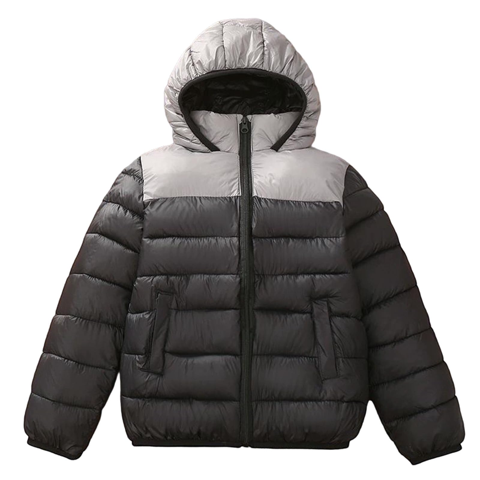 Jacke Jungen, Jungen Farbe Daunenjacke Warmer Wintermantel Mit Kapuze Für Kinder Leichte Isolierte Oberbekleidung