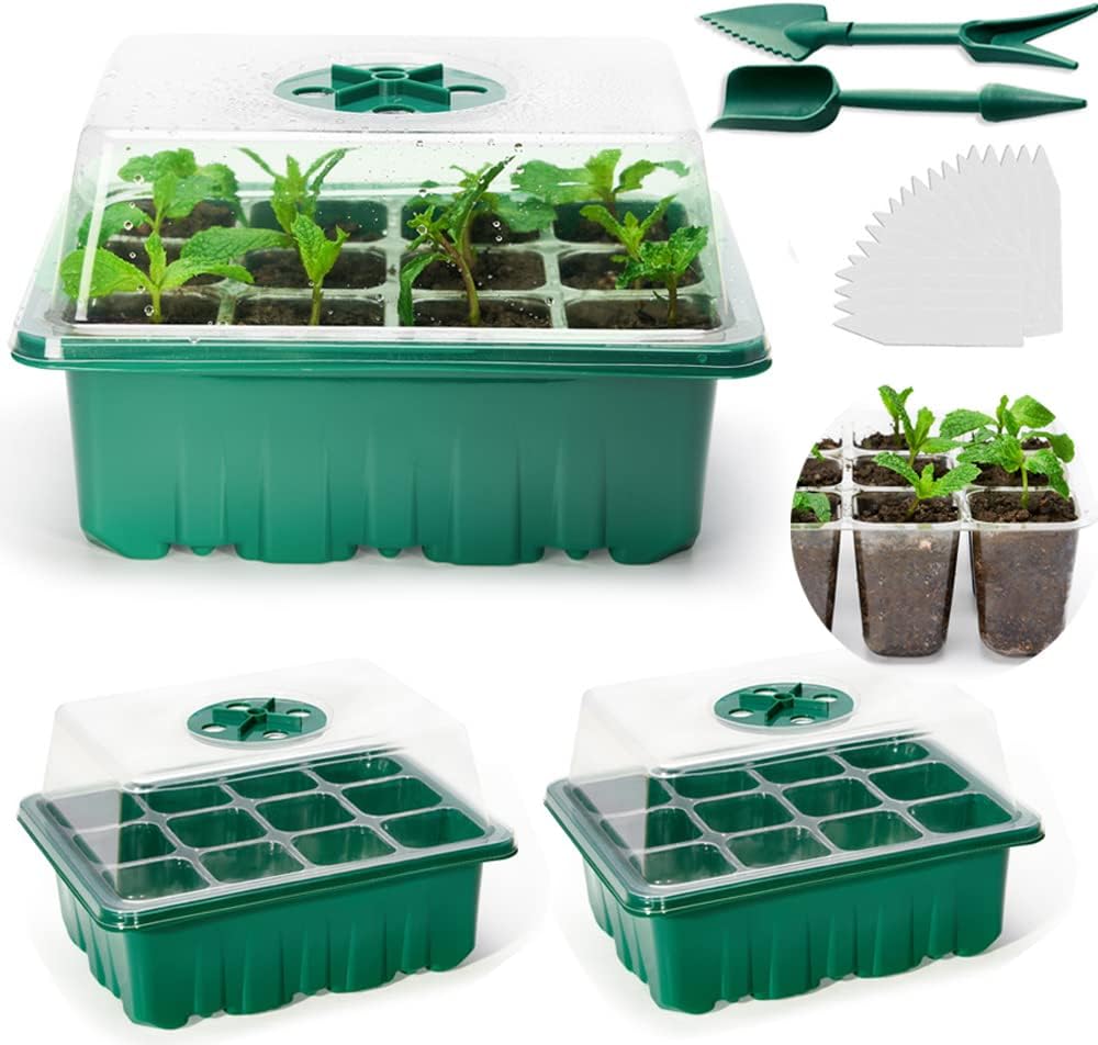 ZimmergewäChshaus Anzucht Gewächshaus Anzuchtset, 3 Stück 36 Zellen