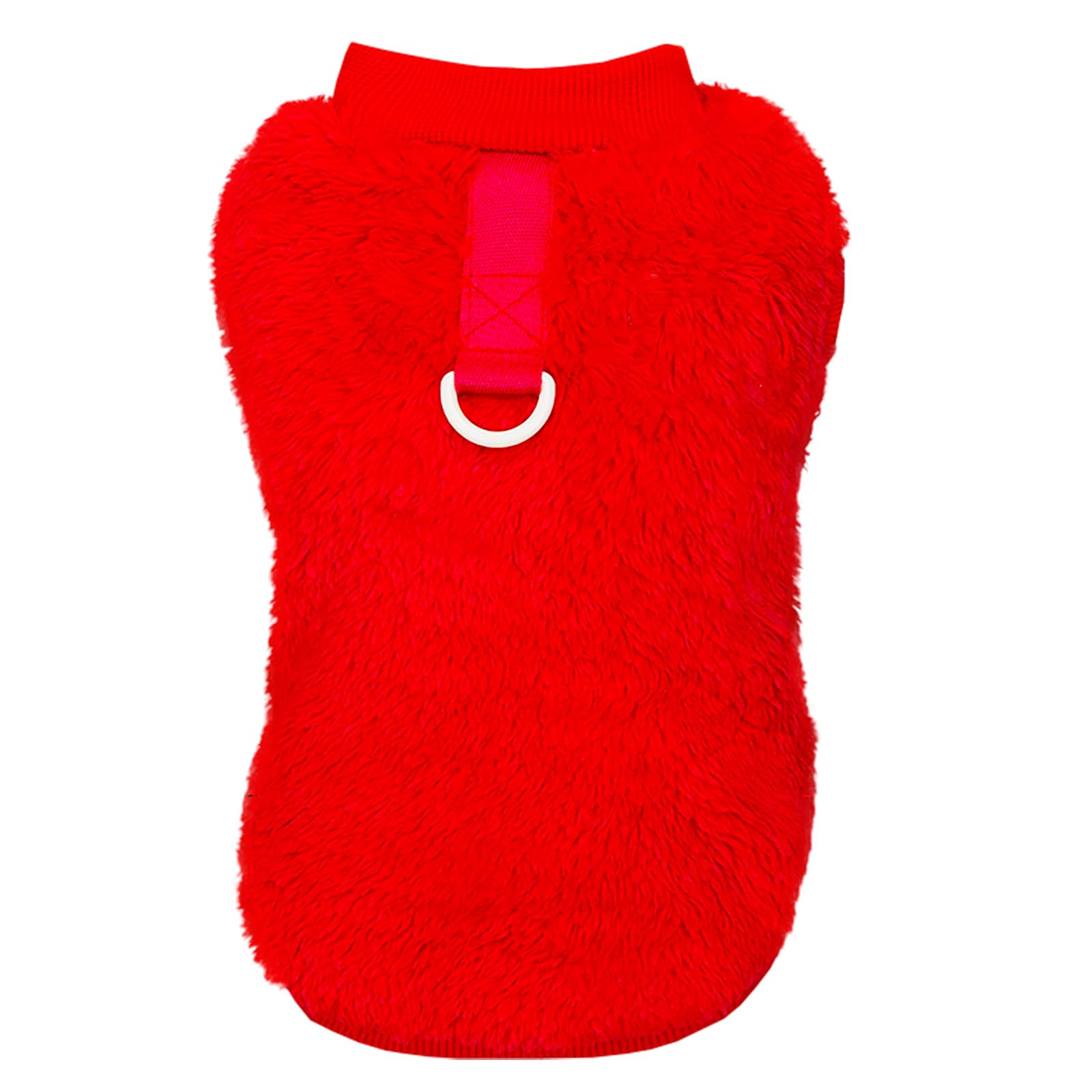 Izefia Dog Sweater Clothes Apparel Fleece Woolen Sweaters Winter Warm Sweat Shirt Soft Pajamas Trendy Pet Face Pattern Vest Sweater for Small Dog Medium Cat Red S