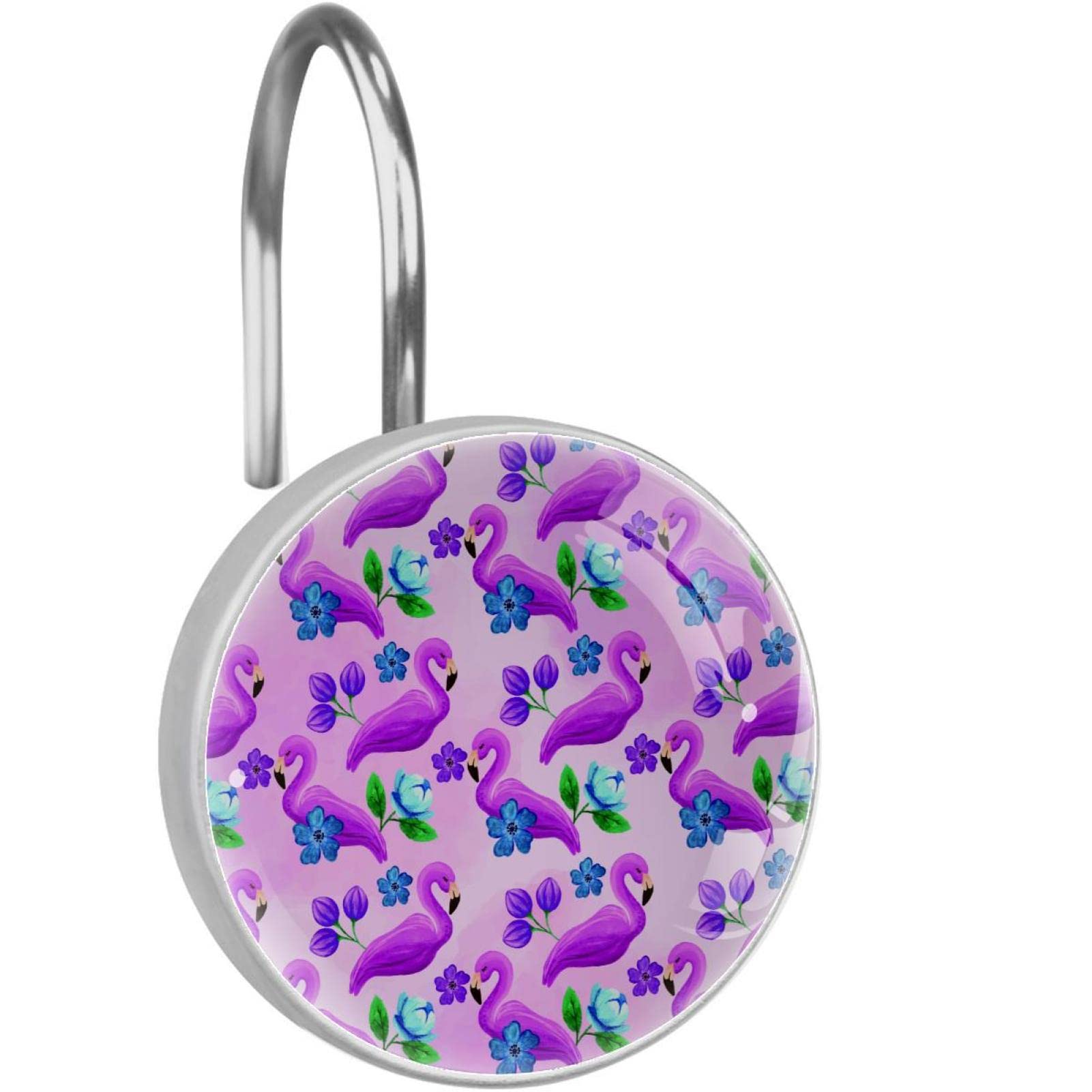Crochets pour rideau de douche anti-rouille et design floral en cristal scintillant x12