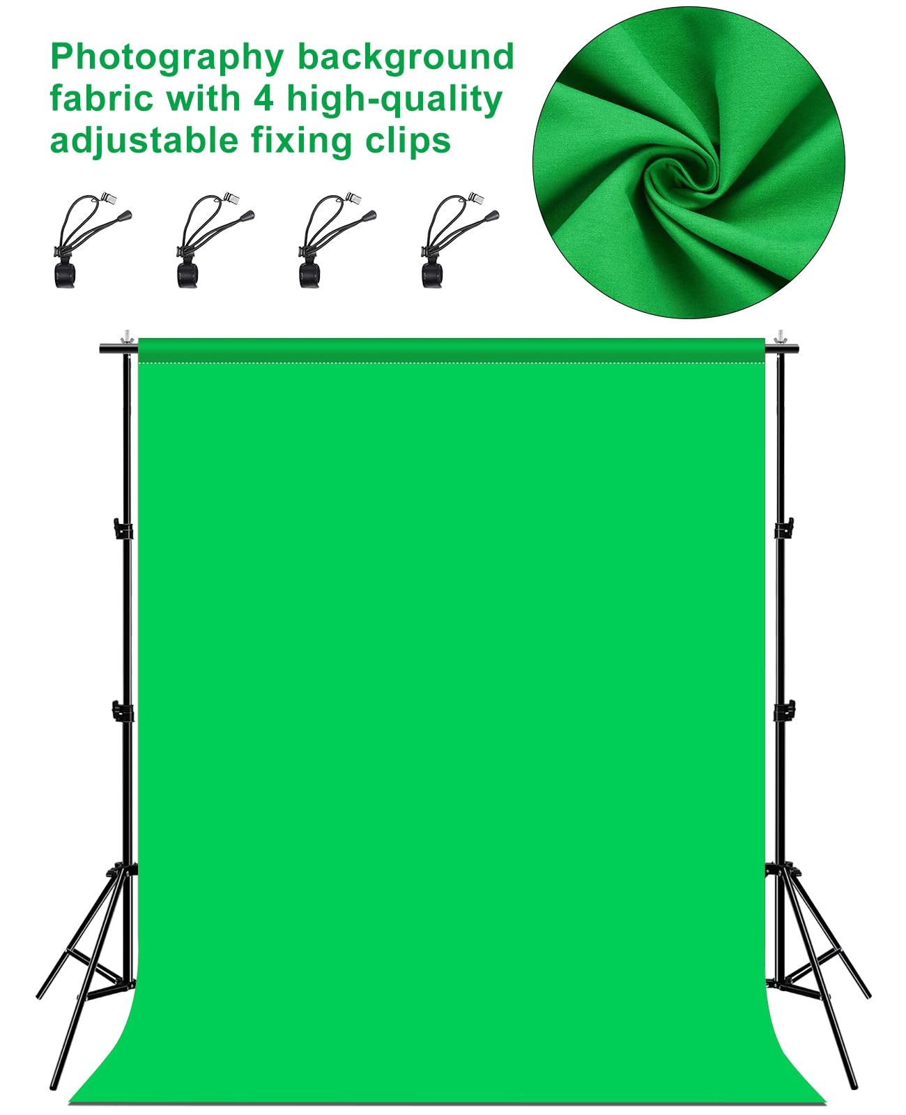 Green Screen Background Chromakey Muslin Backdrop Photo Video Studio - View #2
