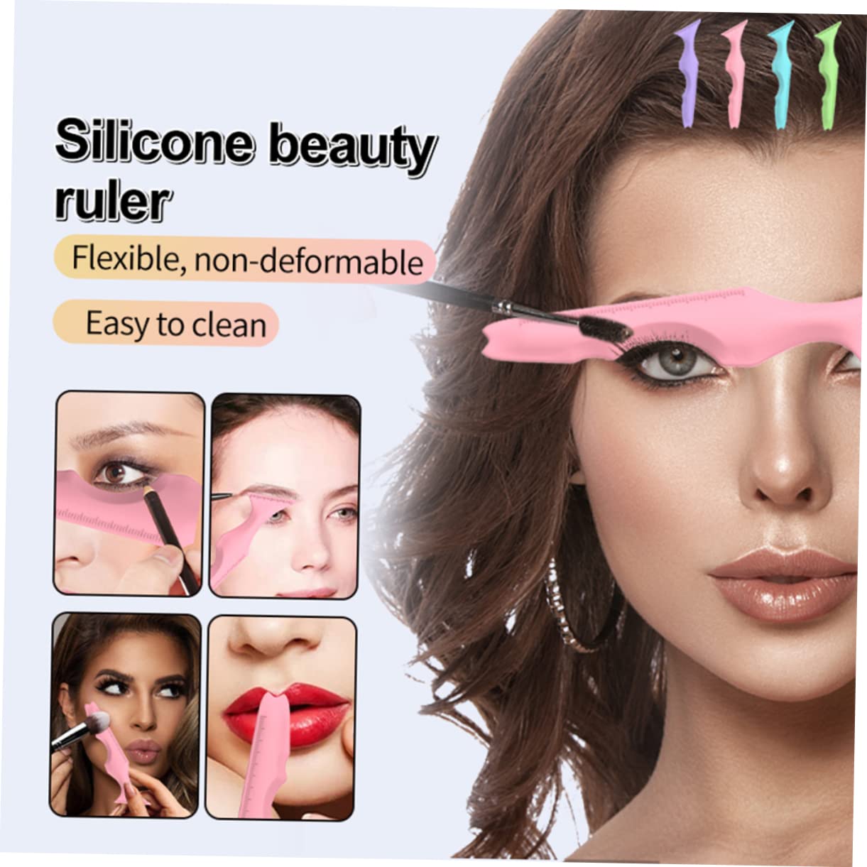 MAGICLULU 10 Pièces Eye-liner masque chauffant pour les yeux applicateur de cils palette fard a paupiere palette yeux outils kit de cils fourniture de maquillage applicateur de mascara fille