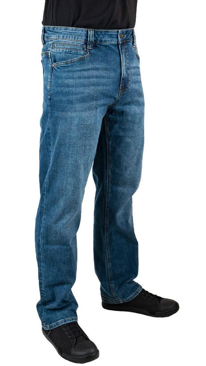 La Police Gear Men's Vintage Wash Terrain Flex Relaxed Fit Tactical Jeans, Comfortable Stretch Denim Jean, Edc Stretch Waistband Jeans, 42W X 30L