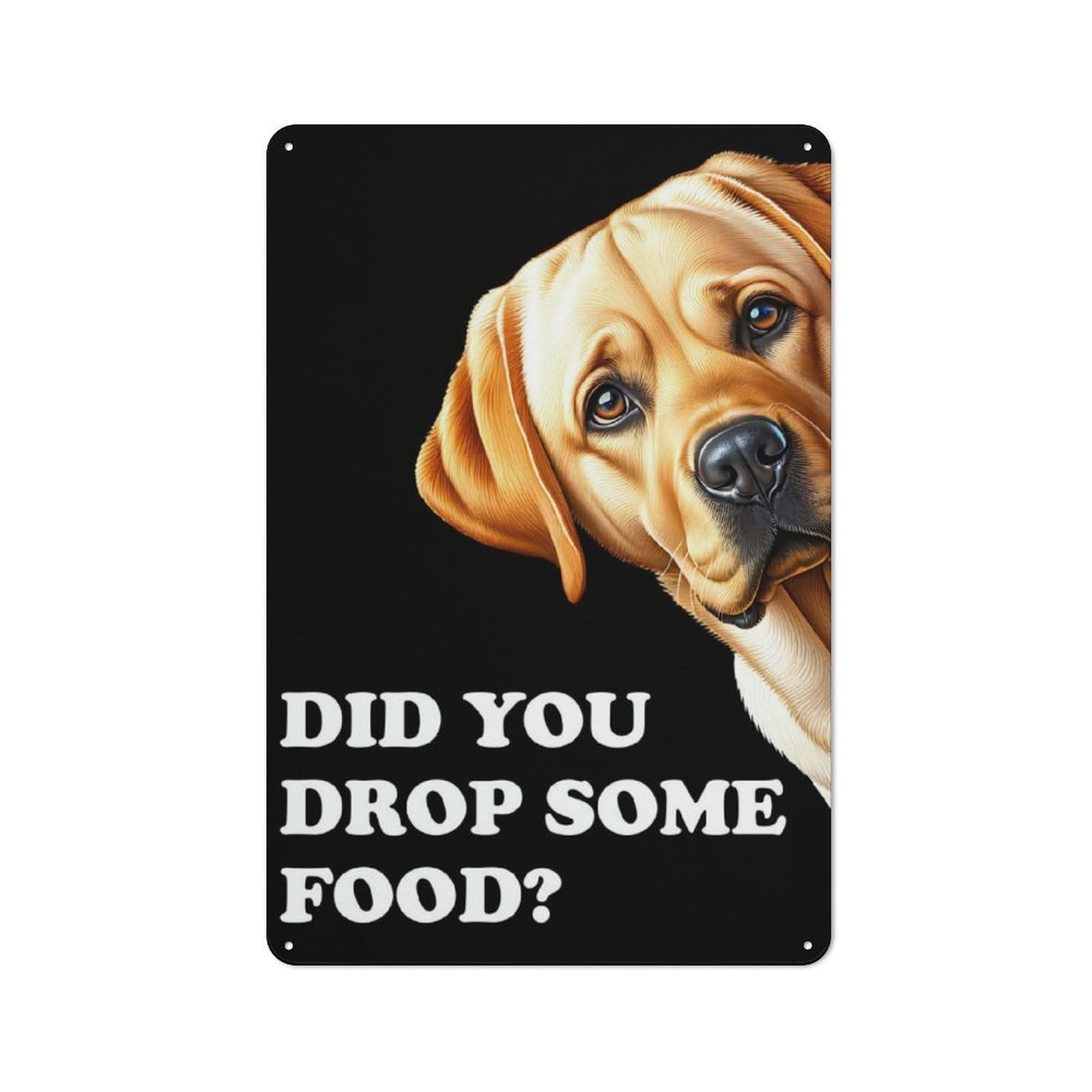 Junmoney Funny Hungry Labrador 30X20cm Retro Metal Sign With For Man Cave Or Games Room, Tin Sign Wall Decor For Games Rooms And Man Caves