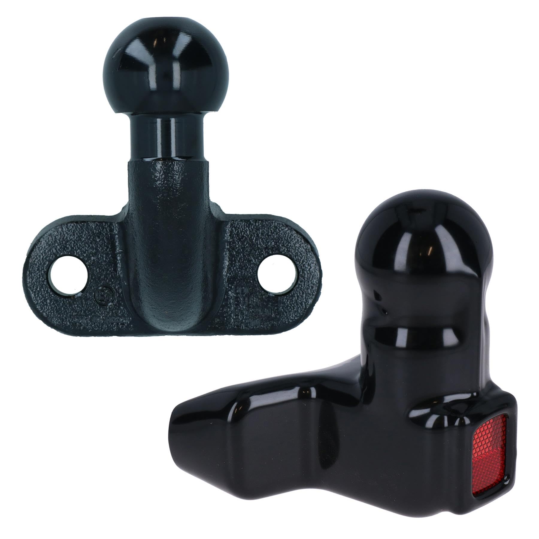 AB Tools 50mm Heavy Duty Tow Ball For Tow Bar Hitch High Reach Black + Reflective Cover