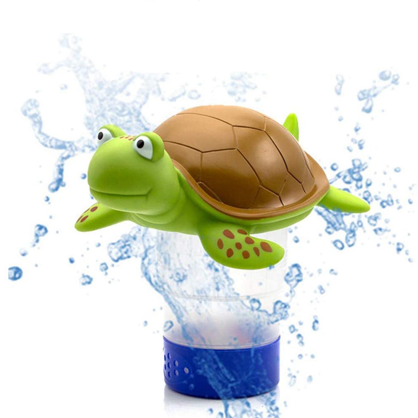 Dispensador Flotante para Pastillas de en Piscinas, Depósito Automático de PVC Interiores Y Piscinas de Jardín, Tortuga