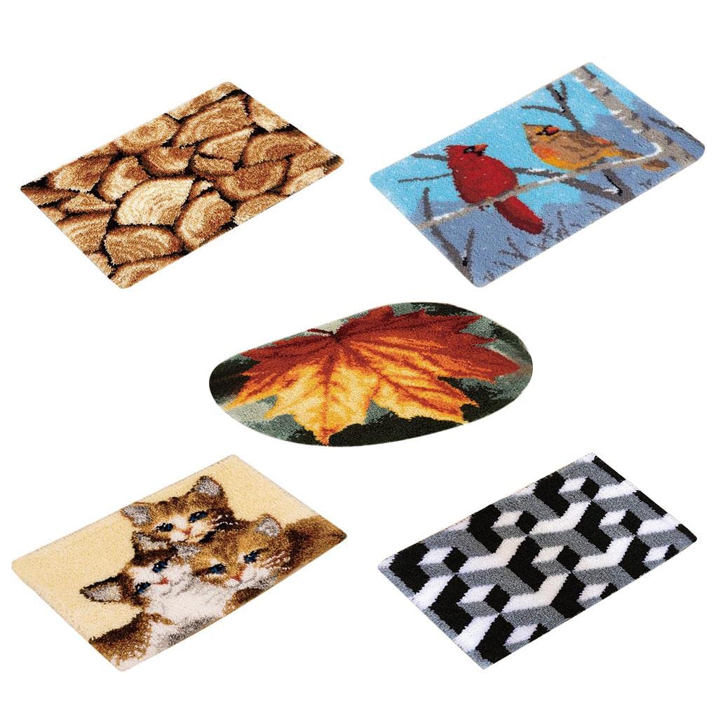 predolo Latch Hooking Kit Teppich Haken Stickerei Bastelkissen Häkelbedarf aus Acryl Und Stoff für Bastelfreunde Familien Wohnaccessoires Heimdekoration, Vögel