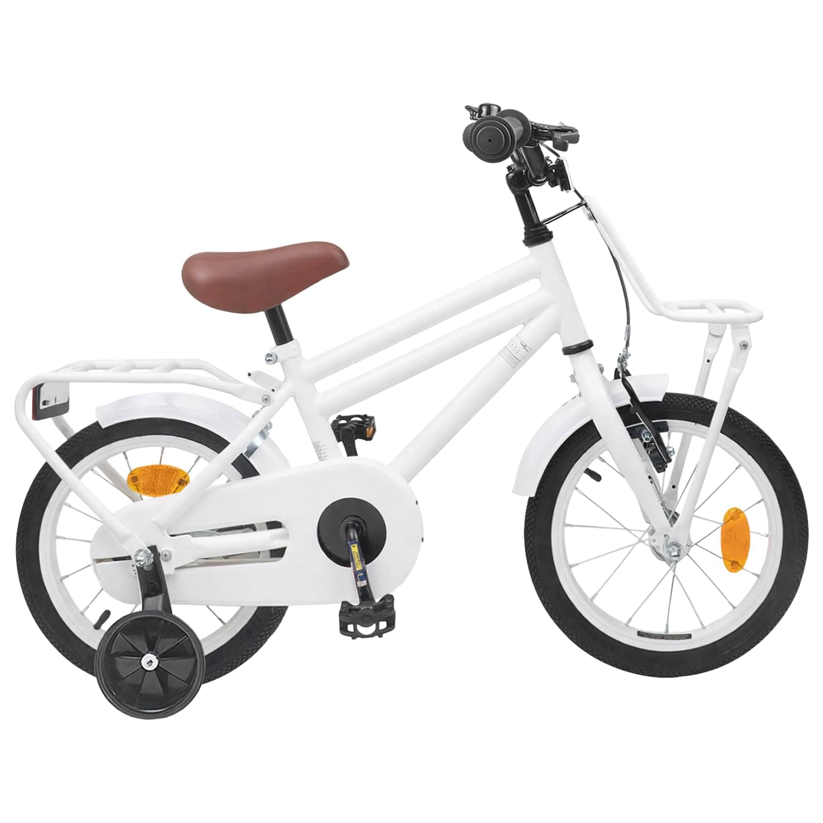 Kinderfahrrad Zoll Schwarz mit Stahlrahmen und Schutzblech für 2-4 Jahre, leichtes Zweirad mit Klingel, Rücktrittbremse, Ständer, Reflektoren ideal für Ausflug