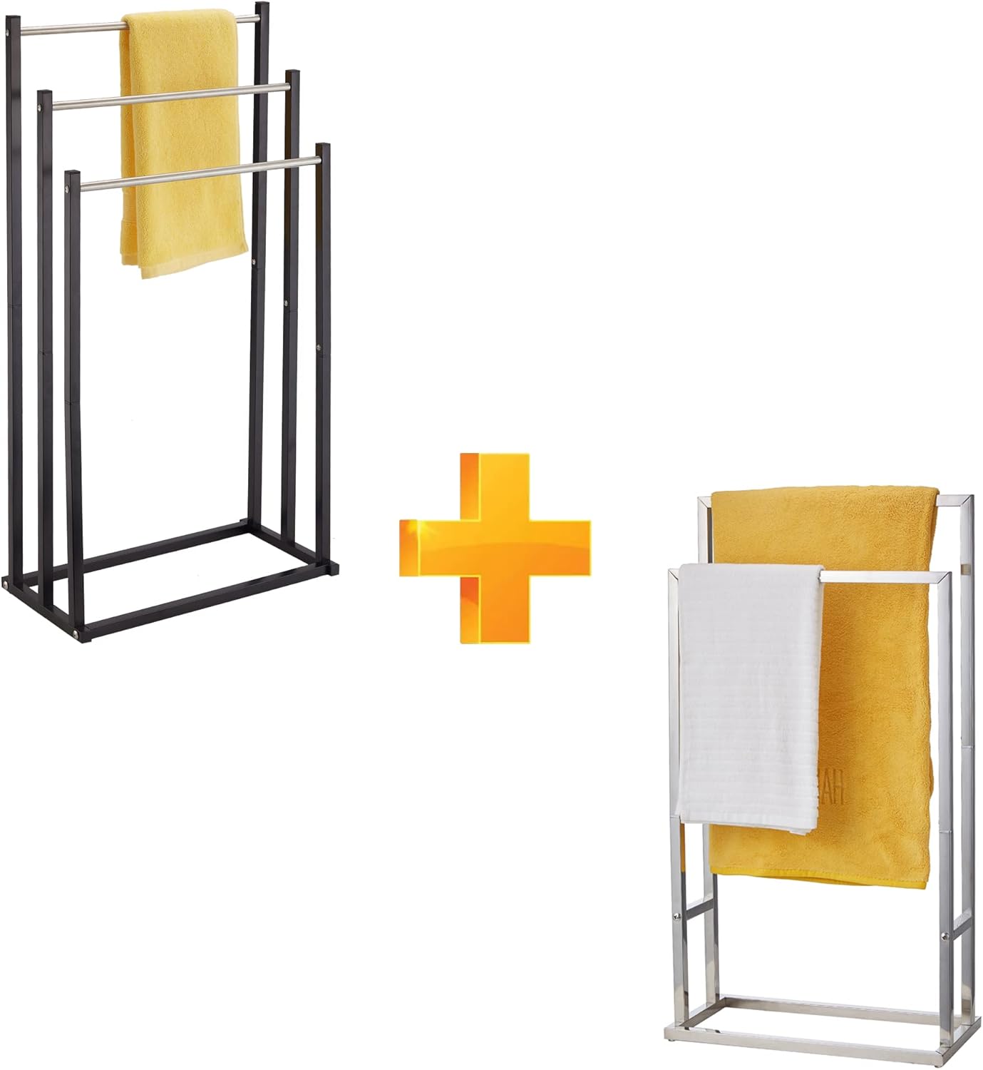 3 Tier Stainless Steel Black Towel Rack for Bathroom Hand