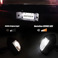 Vista 3 de Bestview Carcasa LED para placa de matrícula negra, conjunto de lámpara de etiqueta de repuesto compatible con Chevy Silverado GMC Sierra Avalanche