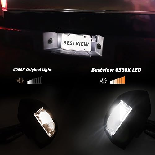 Miniatura 3 de Bestview Placa de matrícula LED negra, repuesto de montaje de lámpara de etiqueta compatible con Chevy Silverado GMC Sierra Avalanche Suburban