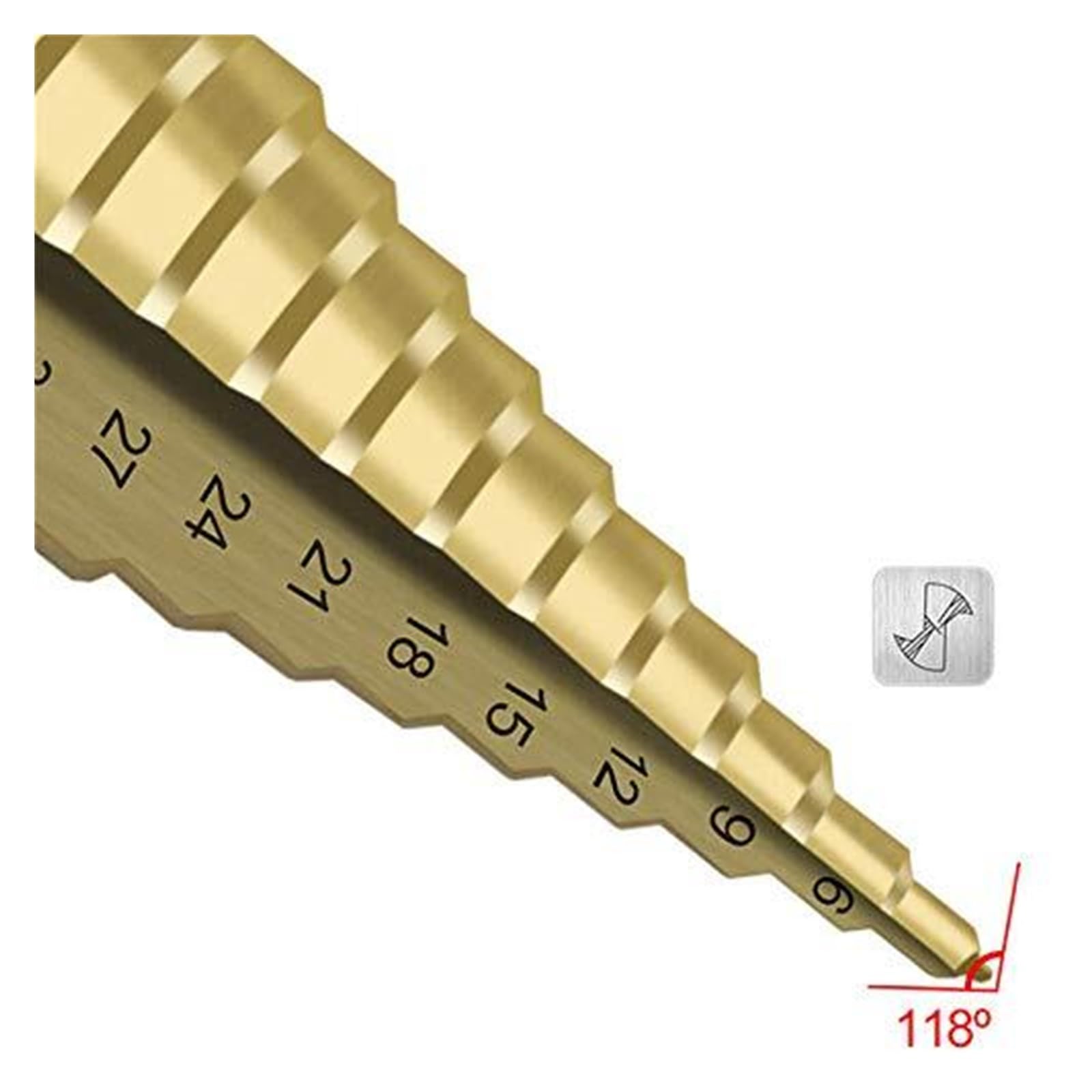 Wiertła do metalu, wiertło spiralne z rowkiem, wiertło stopniowe powlekane 4-42 mm, 14-stopniowe narzędzie do wiercenia otworów do metalu i drewna