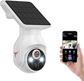 MeshSear 1080P Solar Security Cameras Wireless Outdoor, 360° View Pan/Tilt, Color Night Vision, Easy to Install, Real-Time Alerts, 2-Way Audio, Cloud Storage (Sold Separately), 2.4Ghz Wi-Fi Only