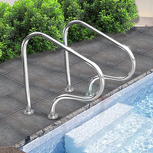 Baranda para piscina acero inoxidable 31.5x31.5 pulg miniatura 5