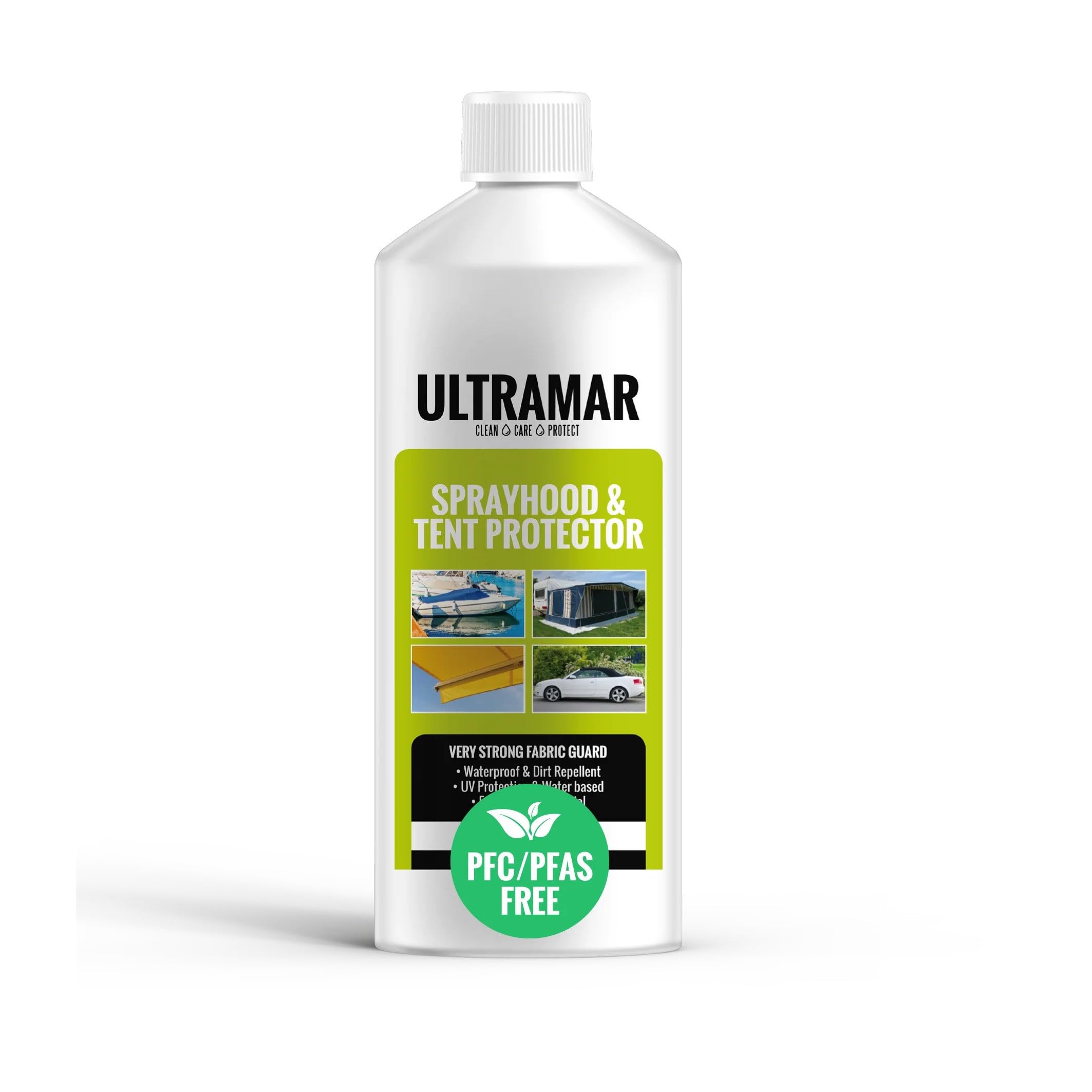 Ultramar - Sprayhood & Tent Protector - Imperméabilisant pour Tente, Bimini pour Bateau, Store Banne, Toit Convertible - Spray d'imprégnation - Imprégnateur