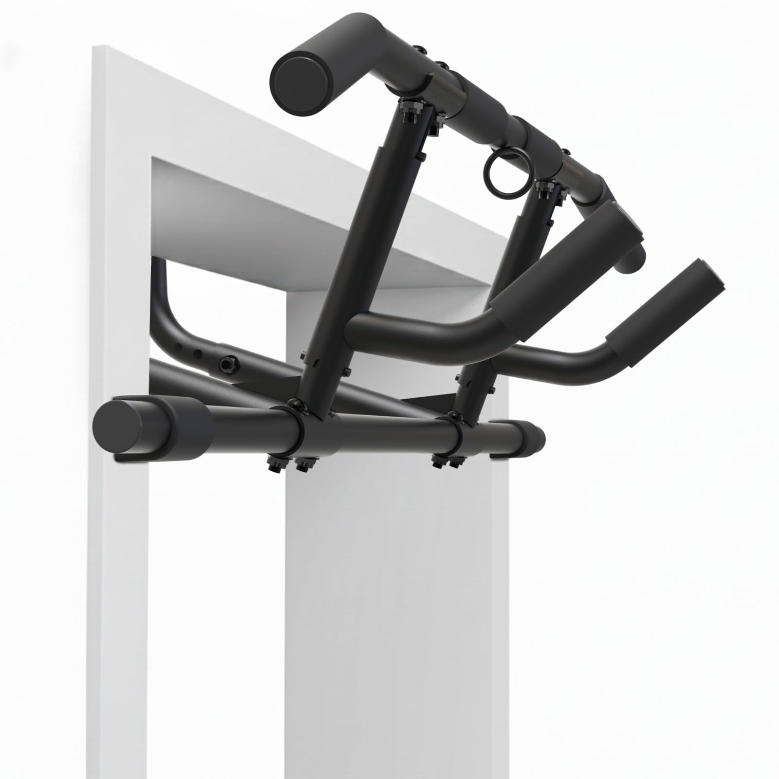 NEOLYMP Premium Klimmzugstange Türrahmen - Türreck mit einstellbarer Höhe, Breite & Tiefe 15–43 cm - Reckstange mit 150 kg Tragkraft - Pull-up Bar ohne Schrauben, einfach in Türrahmen einhängen
