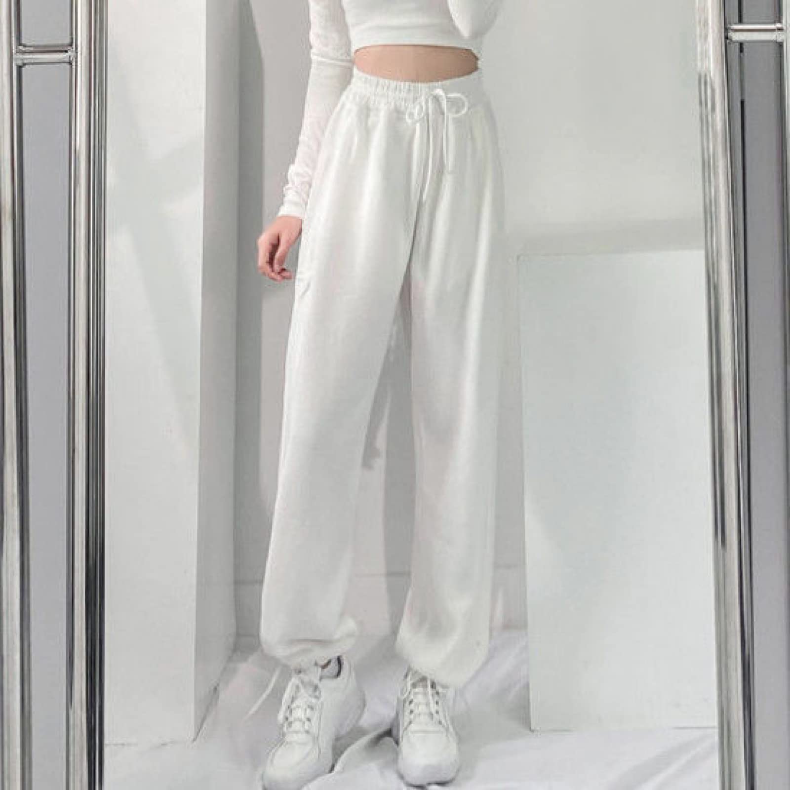 White Oversized Jogging Sweatpants 