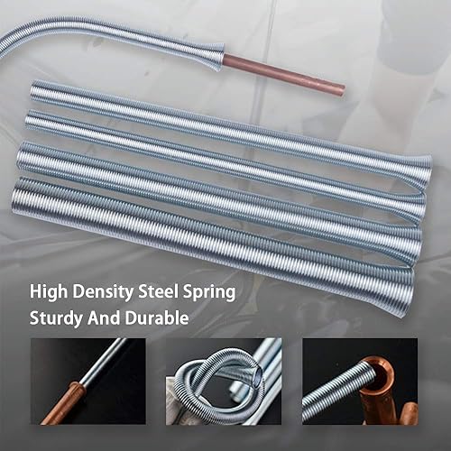Miniatura 3 de Wostore Kit de dobladoras de tubos de resorte para tubo OD 1/4, 5/16, 3/8, 1/2 y 5/8 pulgadas 5 en 1 Juego de dobladora de tubos