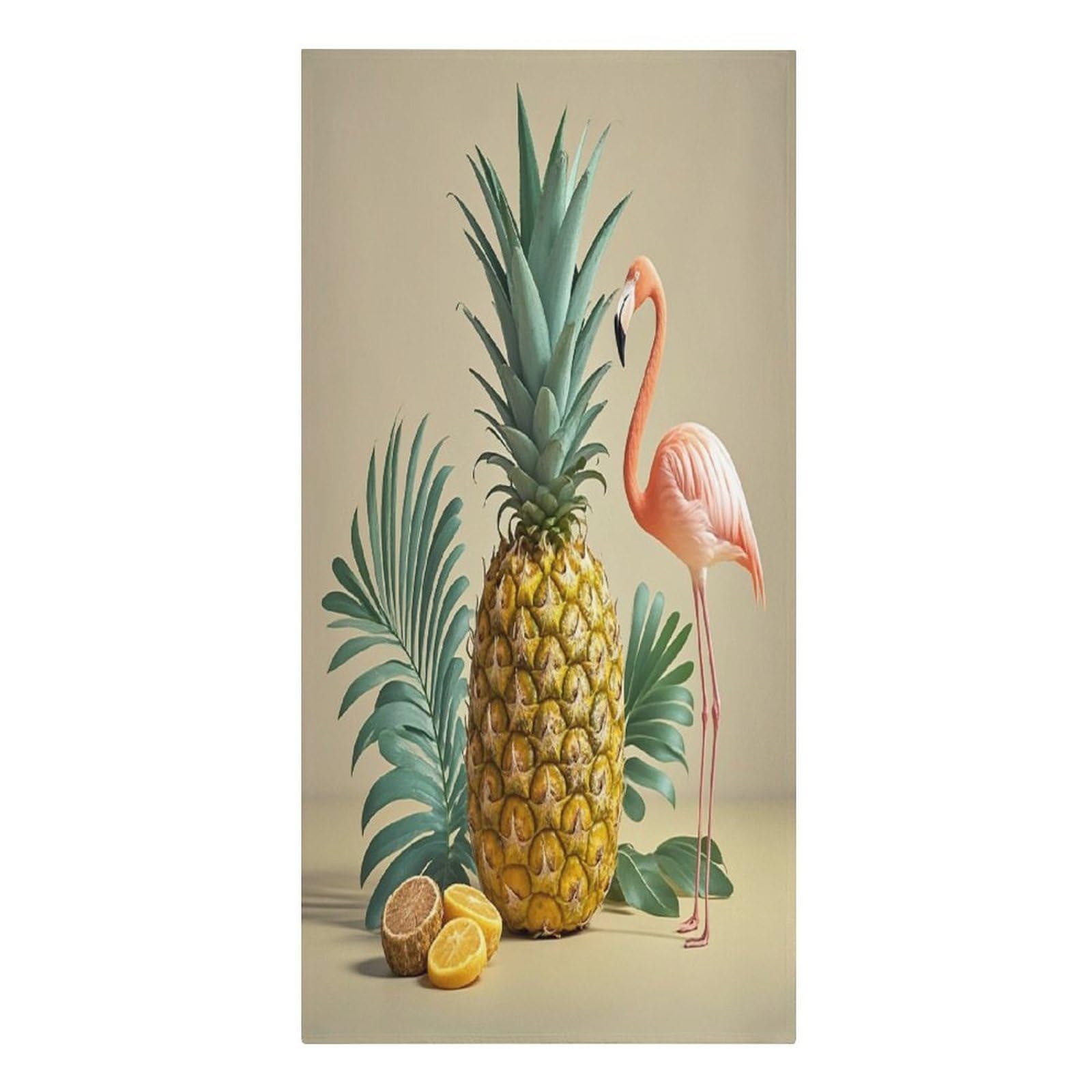 FekiLoot Pineapple Flamingo Towels Soft Oversized Beach Towels Absorbent Sand Free Bath Towel Travel Compact Swim Towels Lightweight Quick Dry Pool Towel Large Beach Blanket 30" X 61"