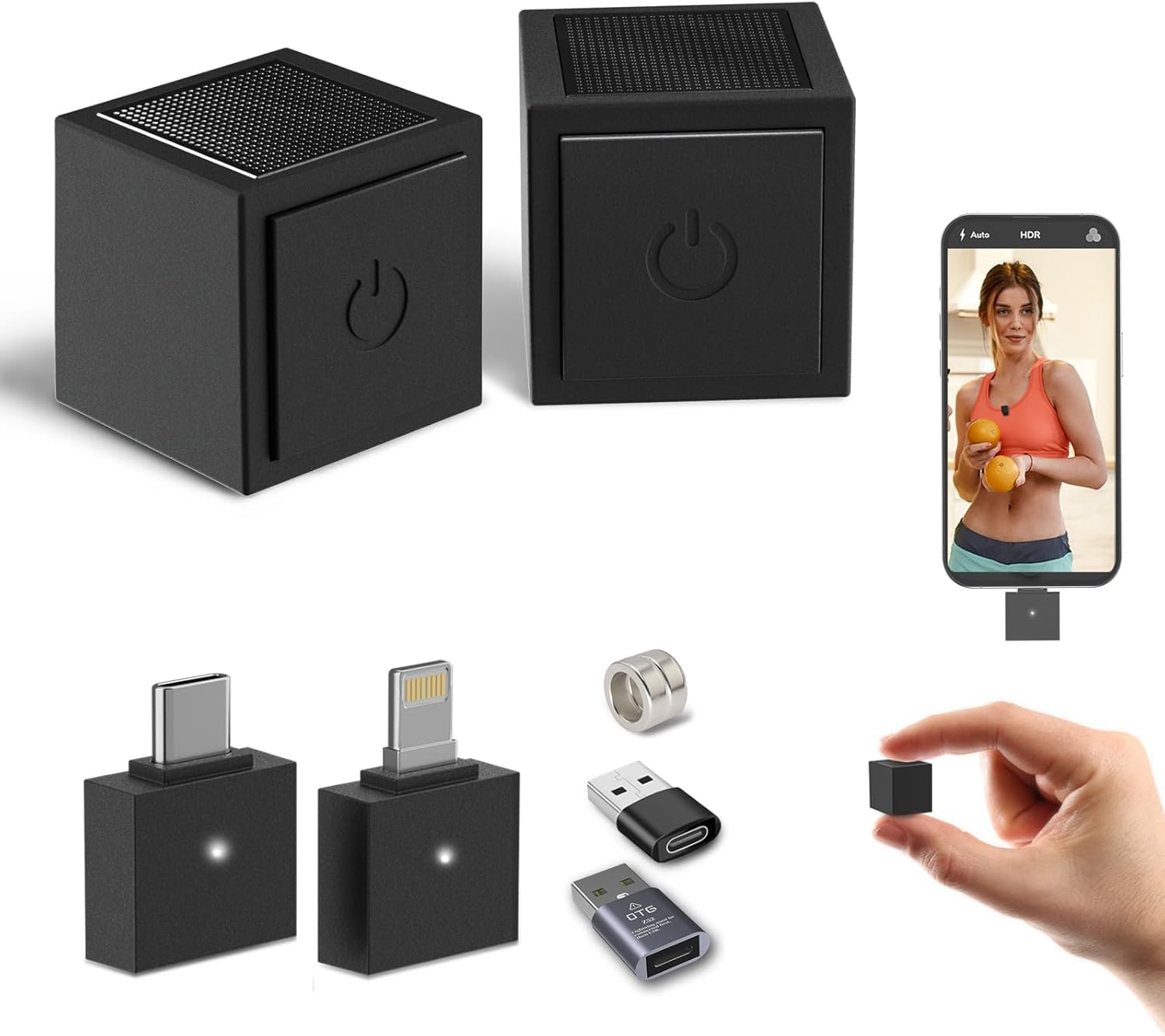 Wireless Lavalier Microphone, Wireless clip Microphone,Wireless Lapel Microphone for iPhone 15/Pro/iPad, Android, HI-FI Sound Quality for Tiktok, YouTube, Video Recording, Black Wireless Lavalier Microphone, Wireless clip Microphone,Wireless Lapel Microphone for iPhone 15/Pro/iPad, Android, HI-FI Sound Quality for Tiktok, YouTube, Video Recording, Black