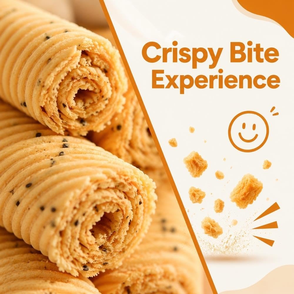 Rollo De Huevo Con Sésamo Galletas Crujientes 520g Party Snack