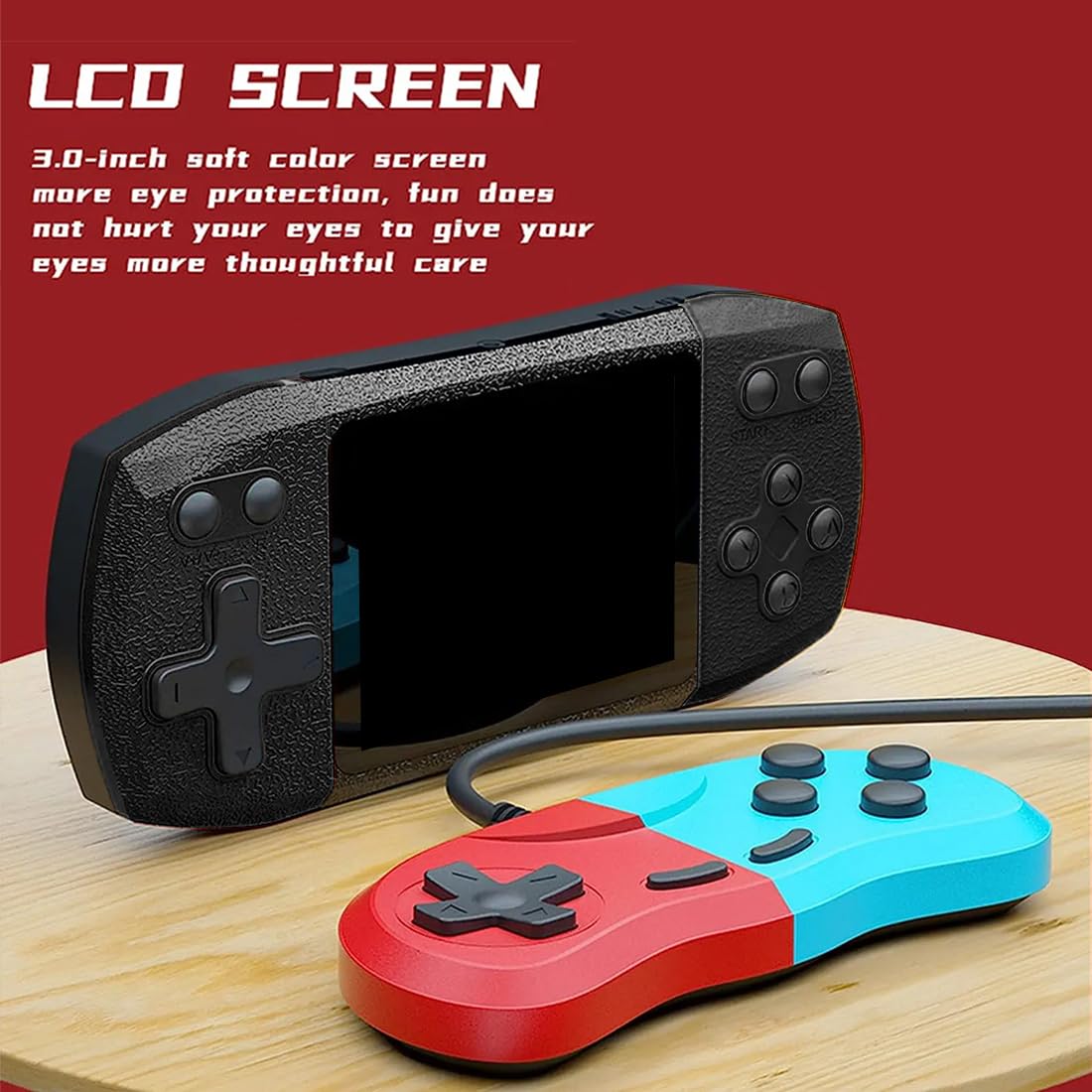 Portable Video Game Console,Mini Portable Video Game Console for Kids with 500 Retro Classic Games Rechargeable Battery and 3.0 Inch Color Screen - Blue (B) — view 2
