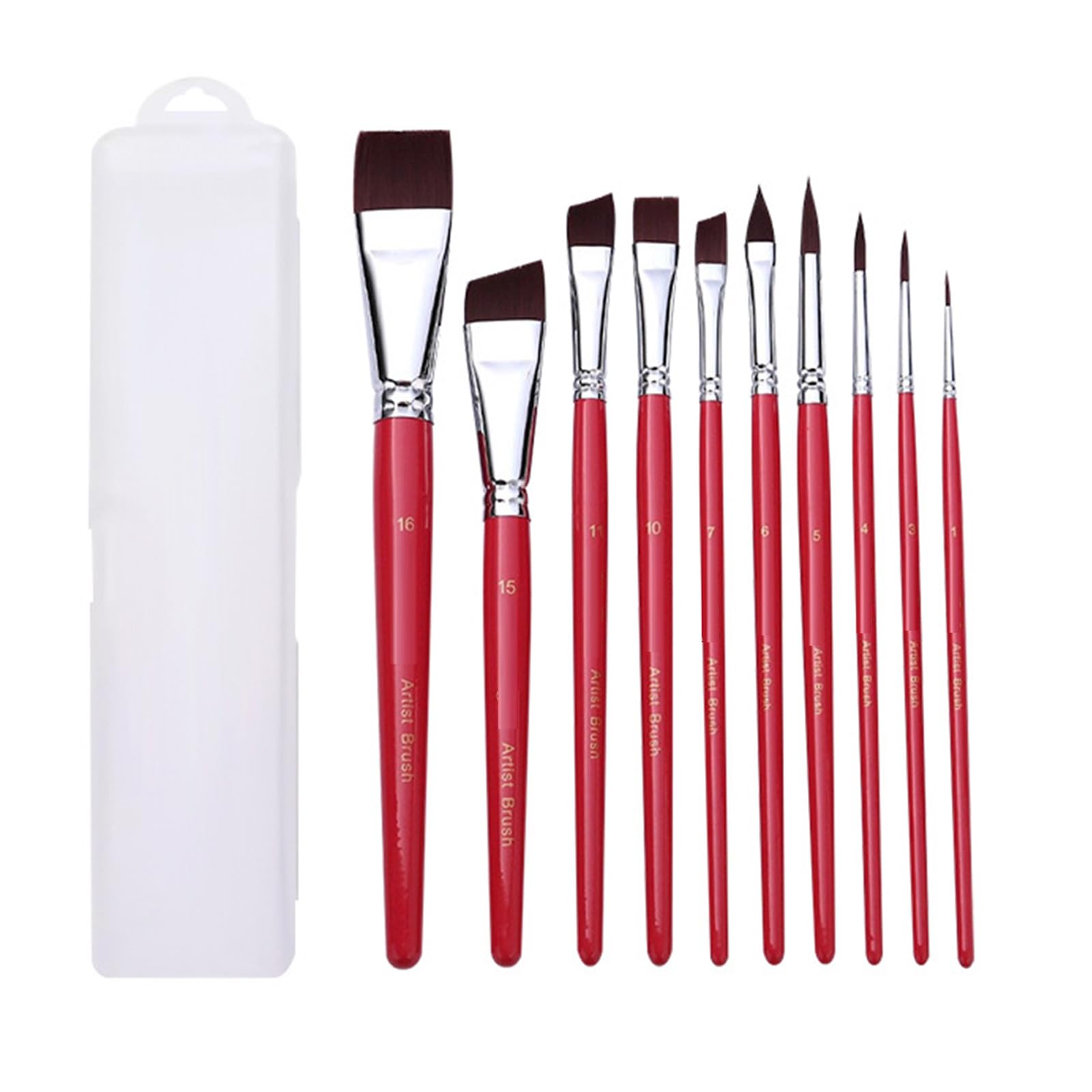 7/10 / 17x Nylon Hair Painting Brush Artist Paint Brush Watercolor Paint Drawing Supplies for Body Face Painting