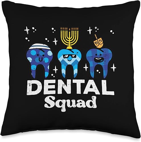 Hanukkah Decor Jew Chanukah Men Women Kids Gifts Hanukkah Dental Squad Chanukah Jewish Teeth Dentist - Almohada para mujer 16 x 16 pulgadas Hanukkah Decor Jew Chanukah Men Women Kids Gifts Hanukkah Dental Squad Chanukah Jewish Teeth Dentist - Almohada para mujer 16 x 16 pulgadas