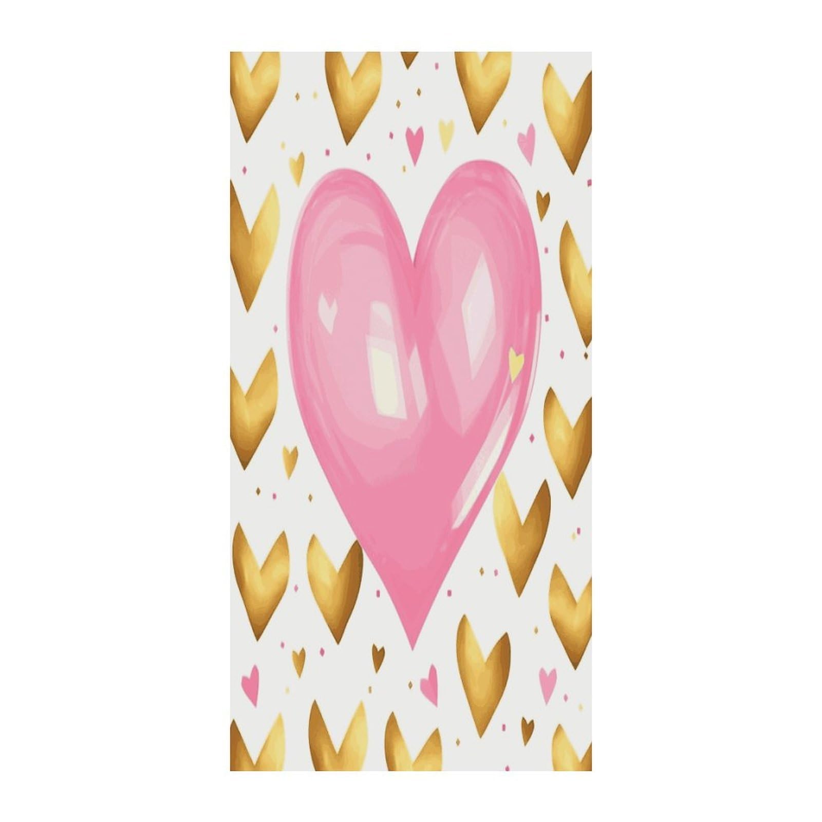 Fekiloot Style Gold Pink Heart Door Curtain Room Divider Curtains