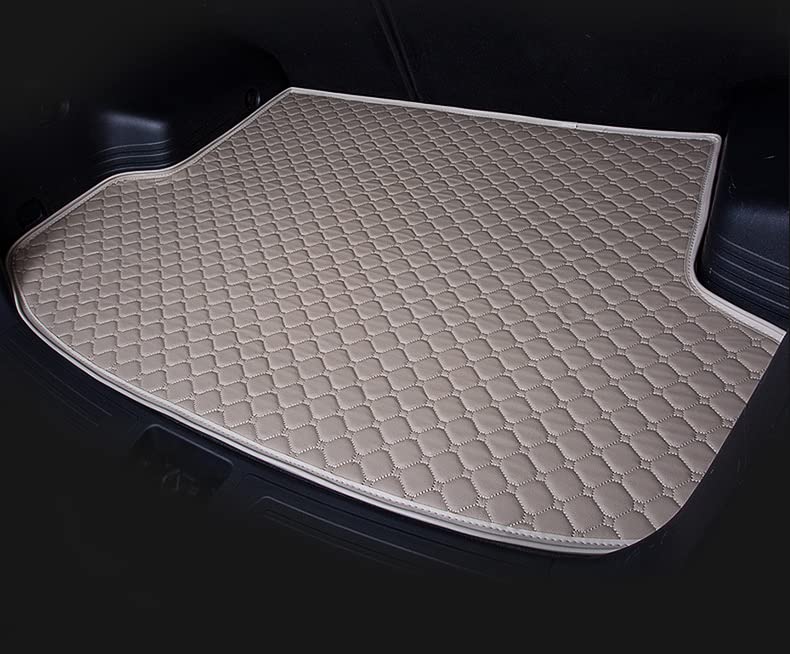 Boot Mat for Hyundai Palisade || Luxury Leatherite Double Layer Mat || Custome fit Complete Set (Beige with Beige Thread)