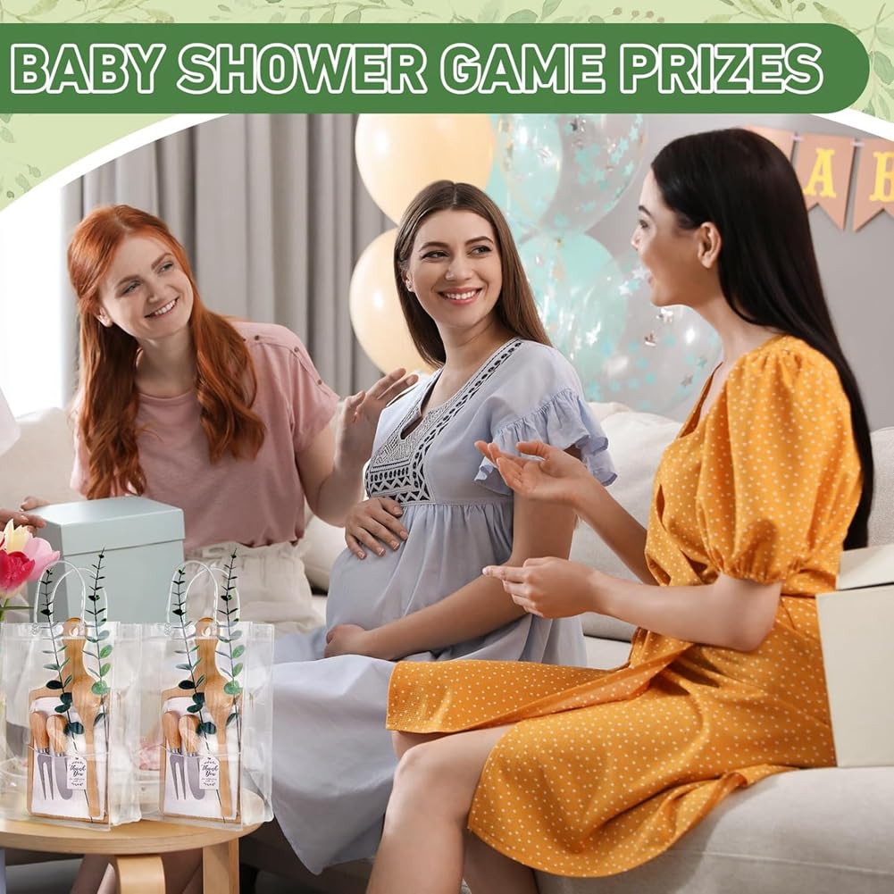 Bambus Käsebrett Butterstreicher Karotuch 4er Set Baby Shower Preise für Spielgewinner Dankeskarten
