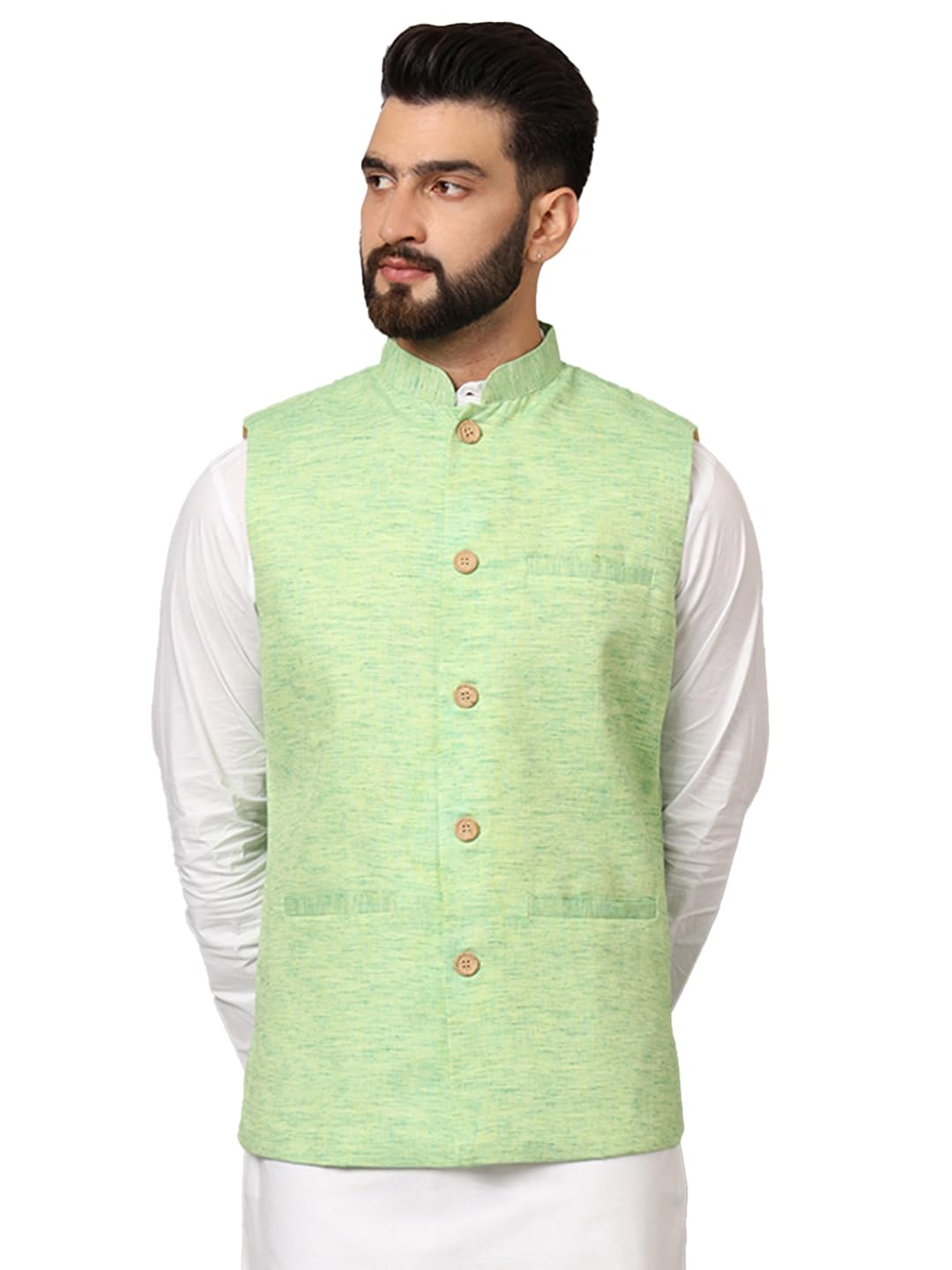 latest chikan Men's Nehru Jacket/Waistcoat Sophisticated Ethnic Wear-picture-50