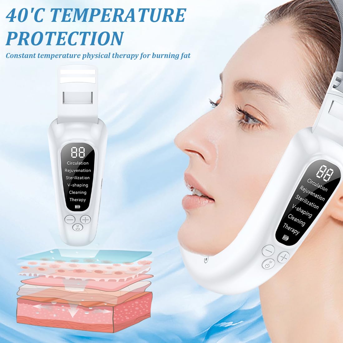 V-Face Shaping Massager électrique gaine visage double menton appareil Appareil Anti Rides Visage Appareil Raffermissant Visage Réglable 6 modes