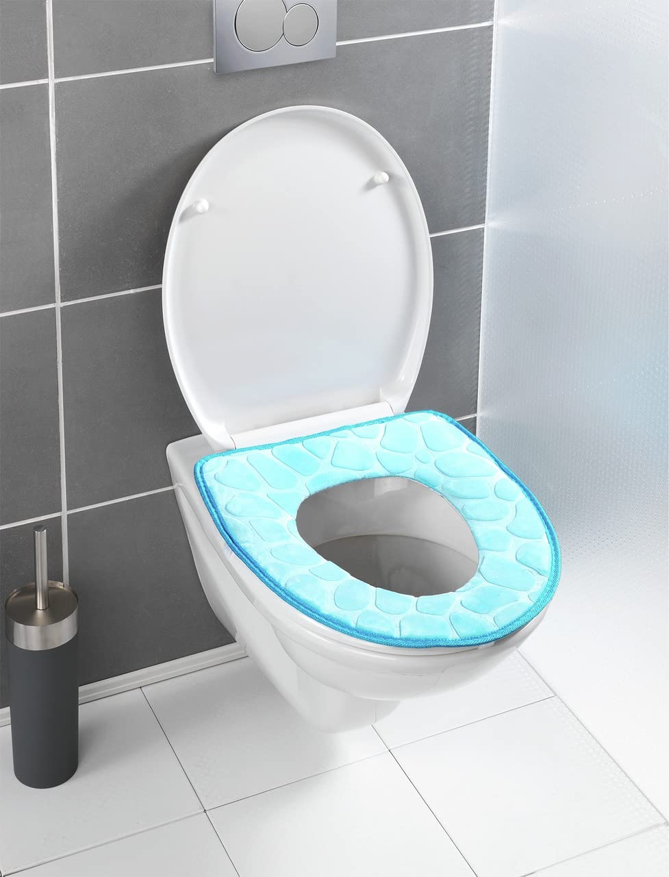 WENKO Poduszka na deskę sedesową Memory Foam niebieska