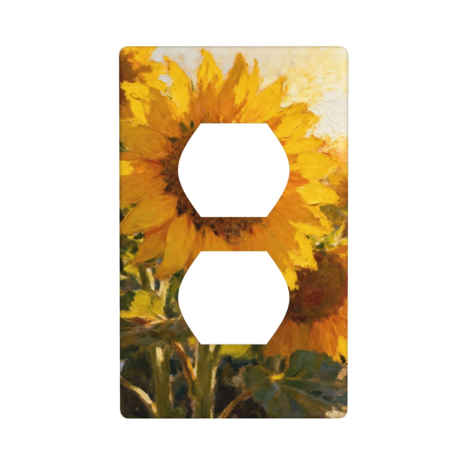 Afternoon Sunflowers Decorative Switch Plate Cover-Unbreakable Polycarbonate Wall Plate for Home Office, 1 Gang with Screws