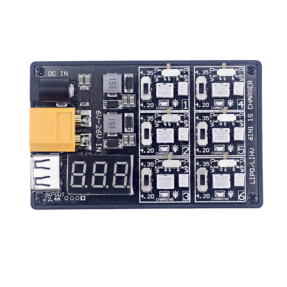 Hsthe Sea 1S Lipo LiHV Card Micro JST 1.25 and JST-PH 2.0 2-6S Input LiPo Drone for Blade Inductrix Tiny Whoop 12V3A battery charger board