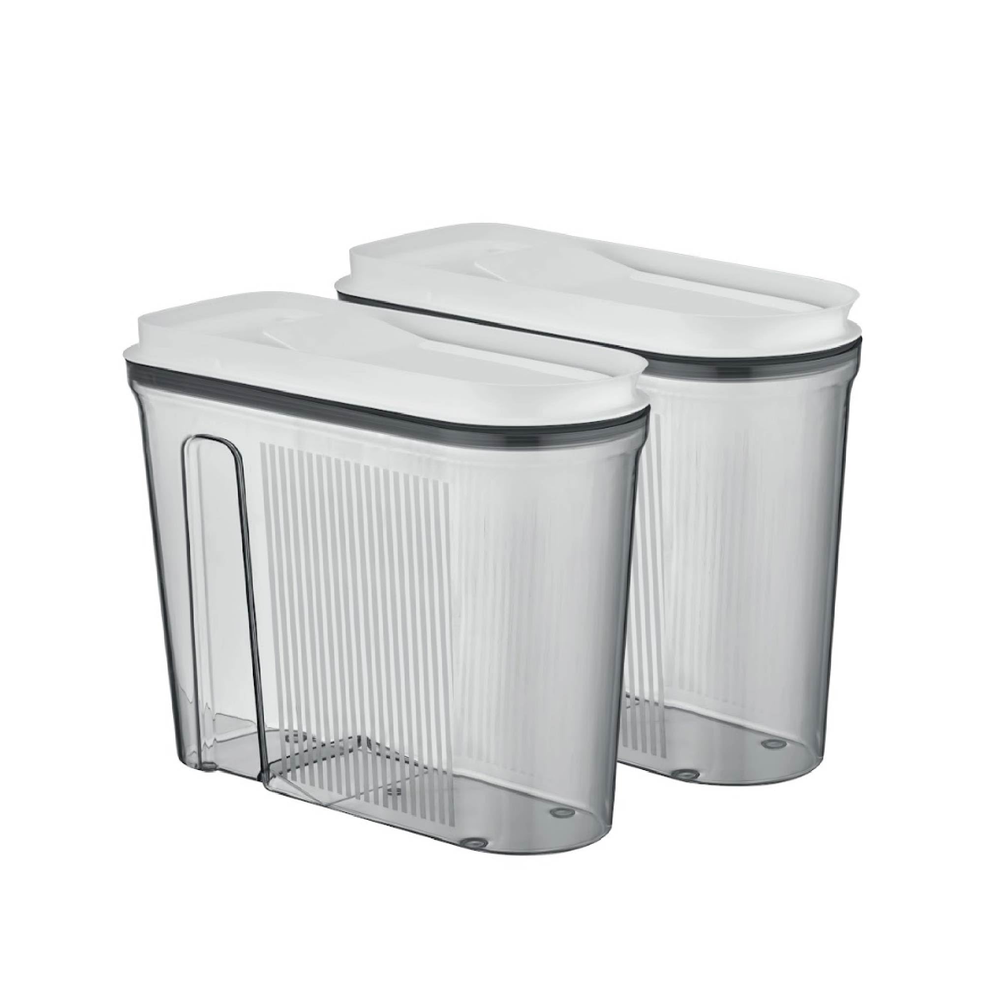 Vip Ahmet 12er Set Schmale Vorratsbehälter mit Dosierklappe - 4 Liter Transparent Luftdichte Küchen Aufbewahrung, BPA-frei, Schmales Design 25x19x10 cm VP-301
