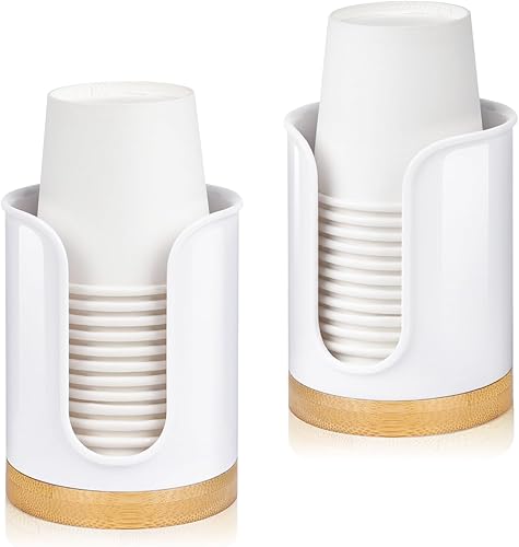 Portavasos de baño  Dispensador de tazas pequeñas para vasos de baño Dixie de 3 onzas, dispensador de tazas de enjuague bucal de 3 4 onzas  PCbambú,