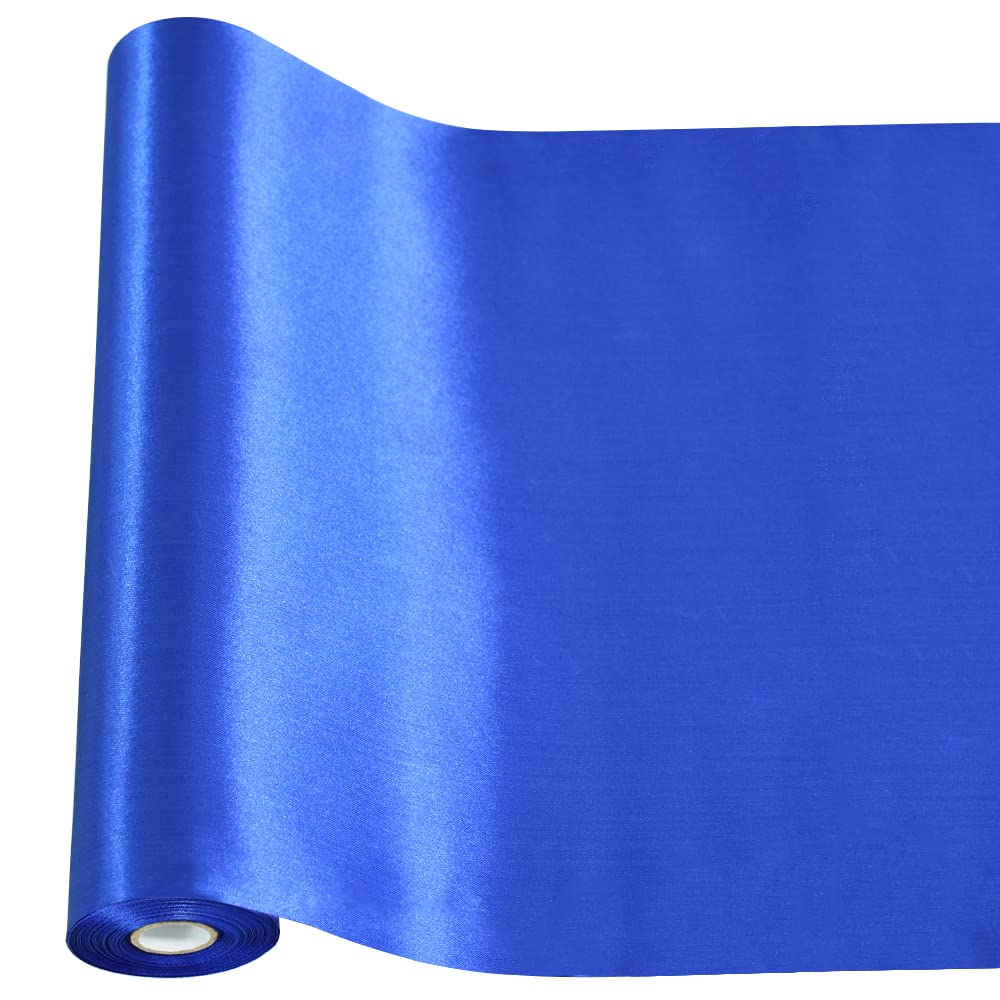 TONIFUL Wide satin ribbon-for Gift Wrapping Christmas Tree Halloween Thanksgiving Wedding Car Chair Pageant Sashes Grand Opening Festival Party Decor-Blue Ribbon-12 Inch X 11yds