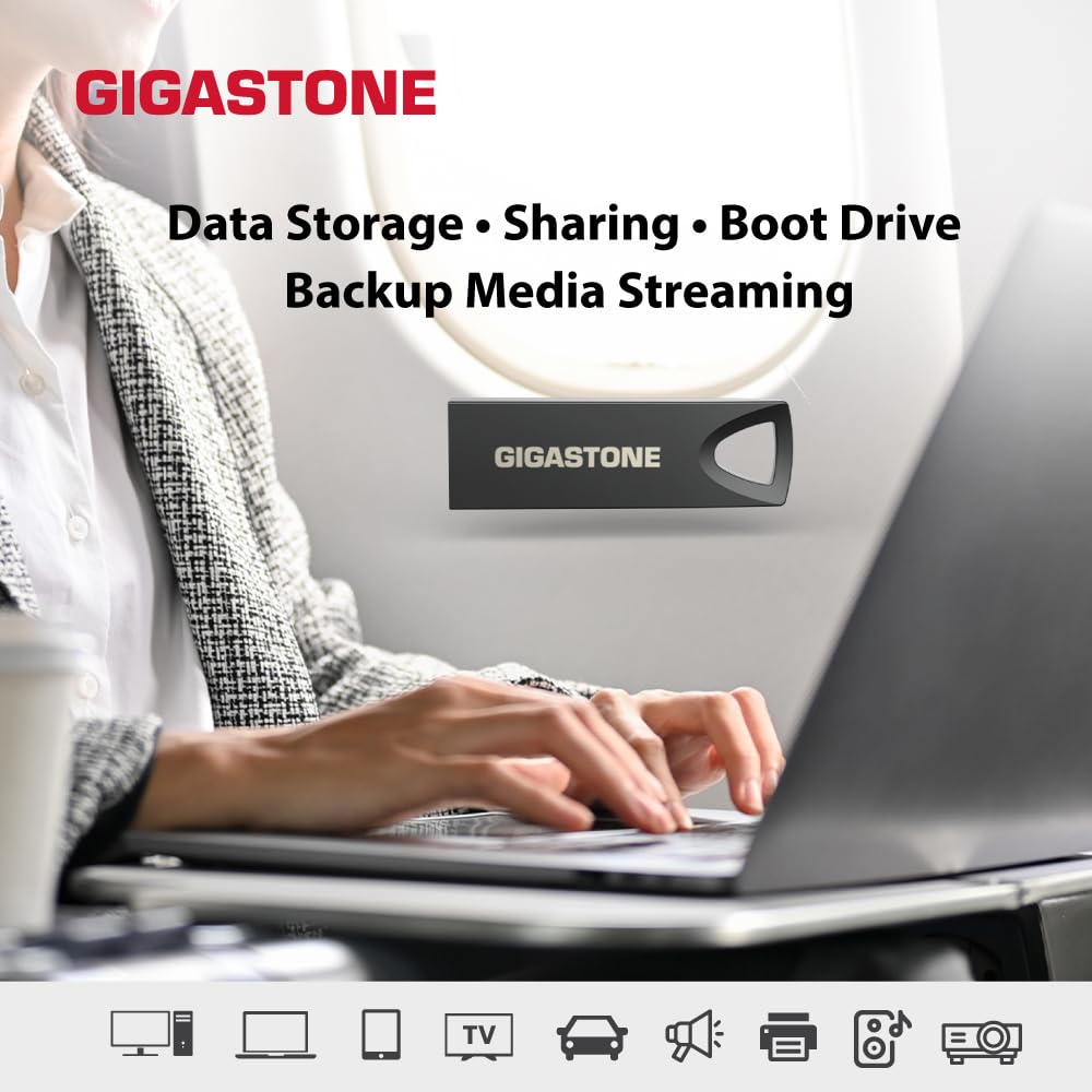 【GIGASTONE】 USB 32GB Pack de 5, Z70 USB 3.2 Gen 1 Flash Drive, Confiable para PC y Mac, Metal Impermeable, Mini y Robusto, Compatible con Interfaz USB 2.0 / USB 3.0 / USB 3.1