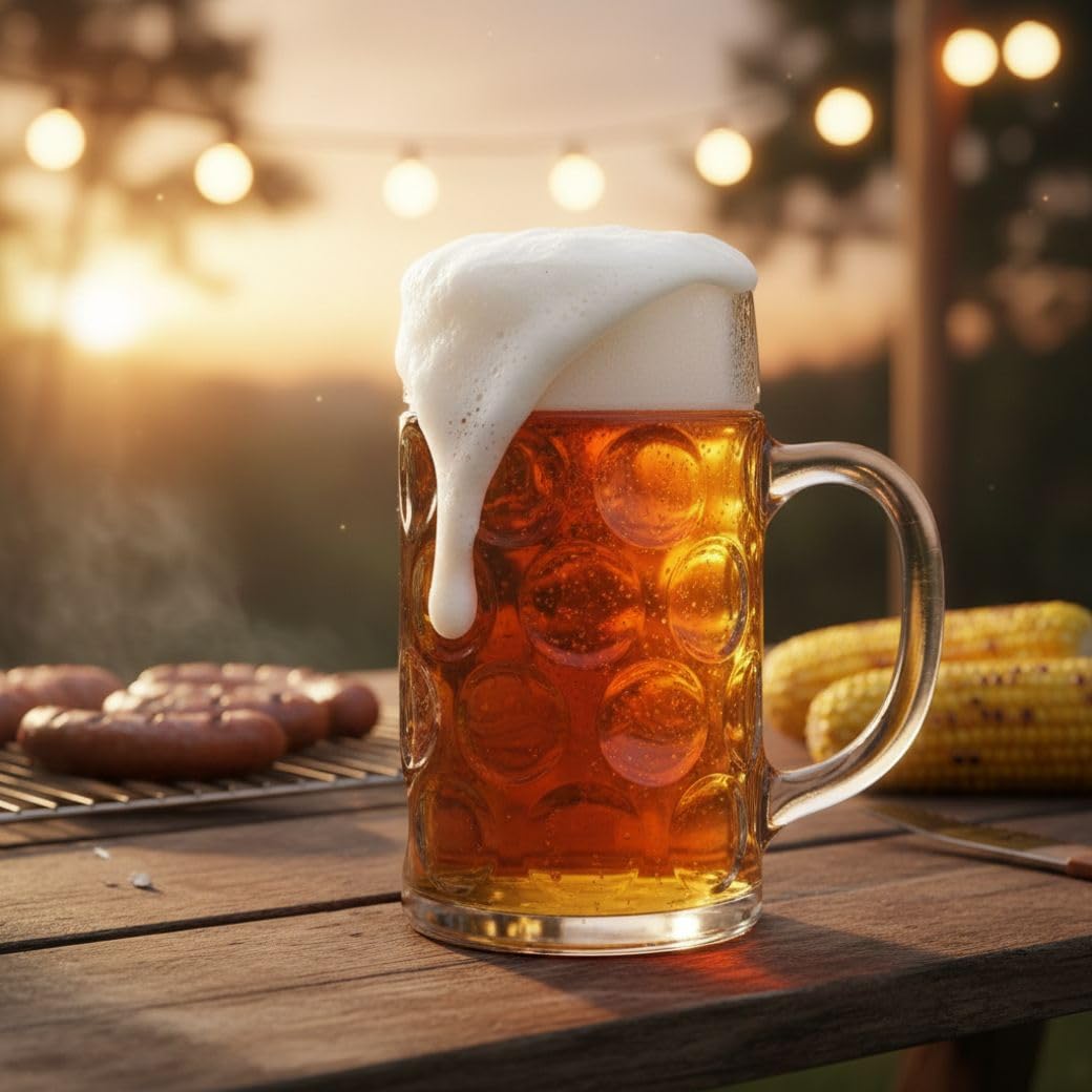 Bar Box Premium Crystal Clear Party Jumbo Glass Beer Mug Glass Beers Mugs Beverages with Handle | Your Home Bar Gift for Men Dad Brother Husband Son Boyfriend Friends Birthday & Anniversary (1000ml) 3