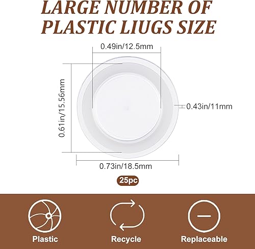 Miniatura 2 de GORGECRAFT 25 tapones para salero y pimentero, tapón de plástico para salero, tapón de repuesto de 12 pulgada, tapas para botellas, tapas de extremo