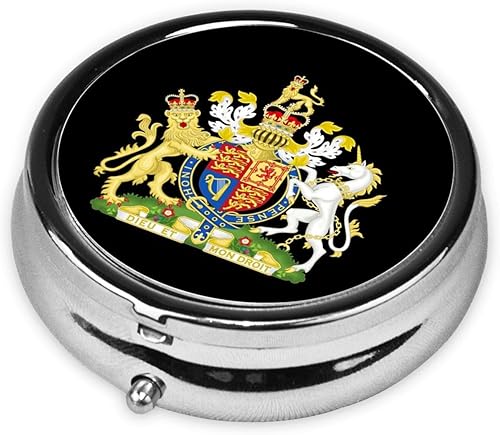 Miniatura 2 de Reino Unido Escudo Real de Inglaterra Reino Unido Pastillero Redondo Agilizar Rutina Diaria de Medicación