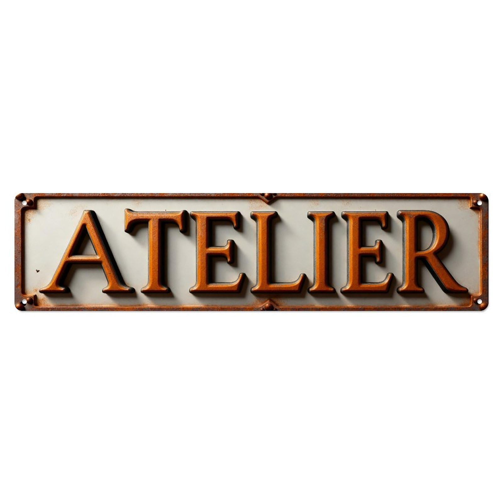 Atelier Sign Metal Rustic Style Metal Tin Sign Plaque